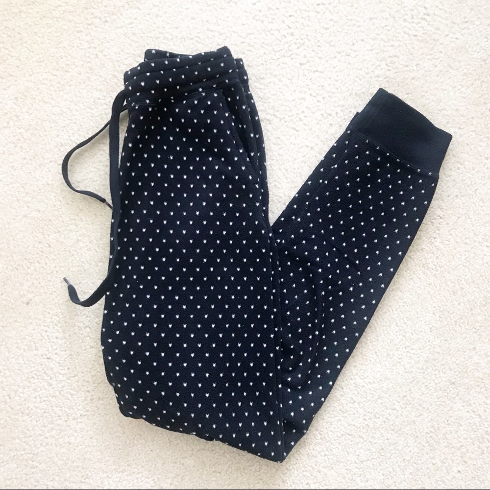 Uniqlo Fleece Polka Dot Jogger Sweatpants